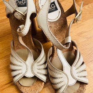 D&G off white cork heels 39